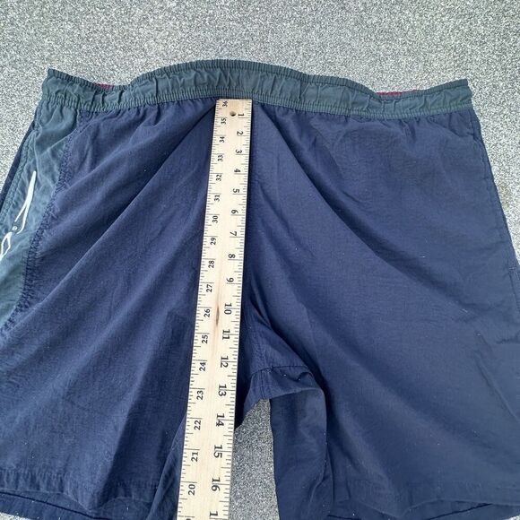 Vintage Speedo Swim Trunks Mens XL Navy Blue Lined Drawstring 90's Shorts - Picture 3 of 9